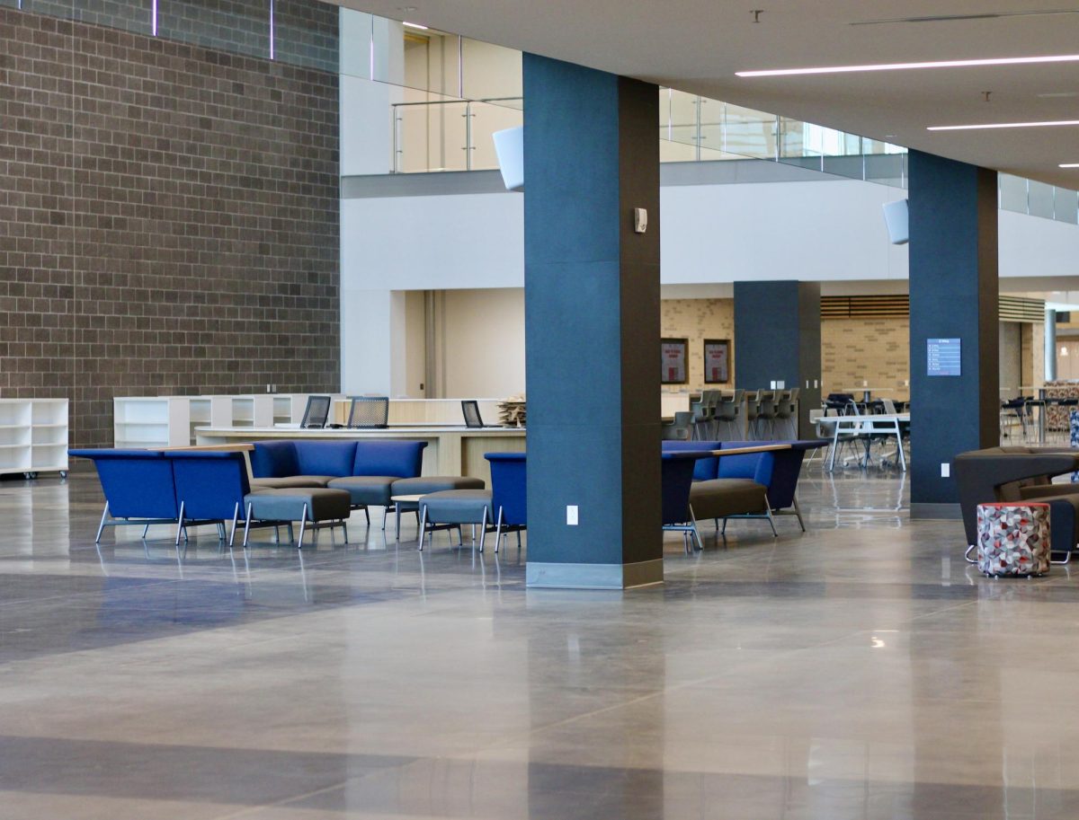 Memorial's main first-floor area is open with plenty of seating. 