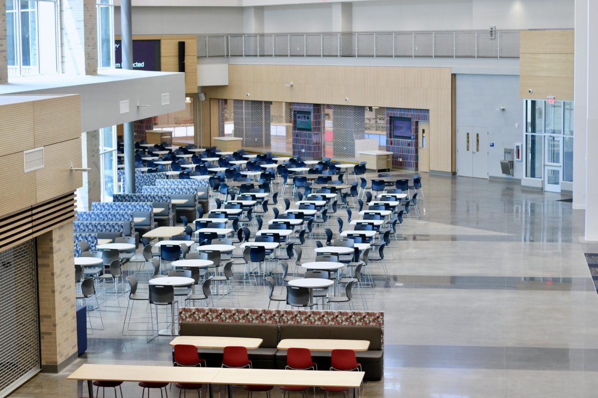 There is one main area to eat lunch at Memorial and it offers four-seat tables and some booths, too. 