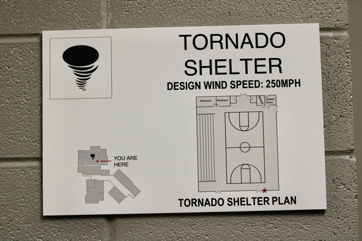 The second gym in the athletic wing will be used as a tornado shelter for the entire school. 