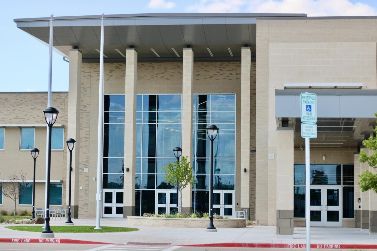 Here is the front entrance of Memorial High School. 