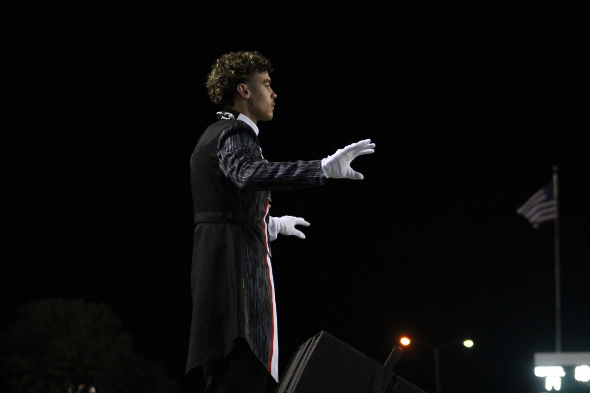 Trae Steele has been a drum major for the past three years, including two of them at Wichita Falls High School. 