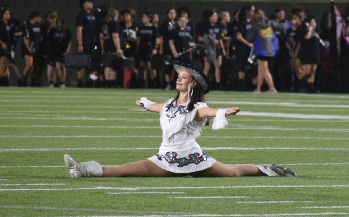 Jillian Strader performs at halftime of Friday's homecoming game against Frenship. 