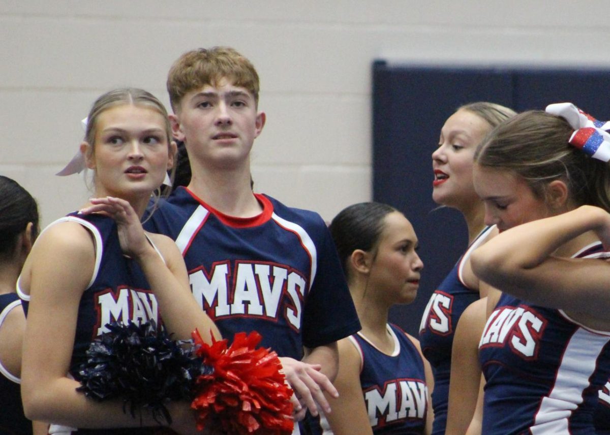 Matthew Addison has embraced being Memorial's only male cheerleader this school year. 